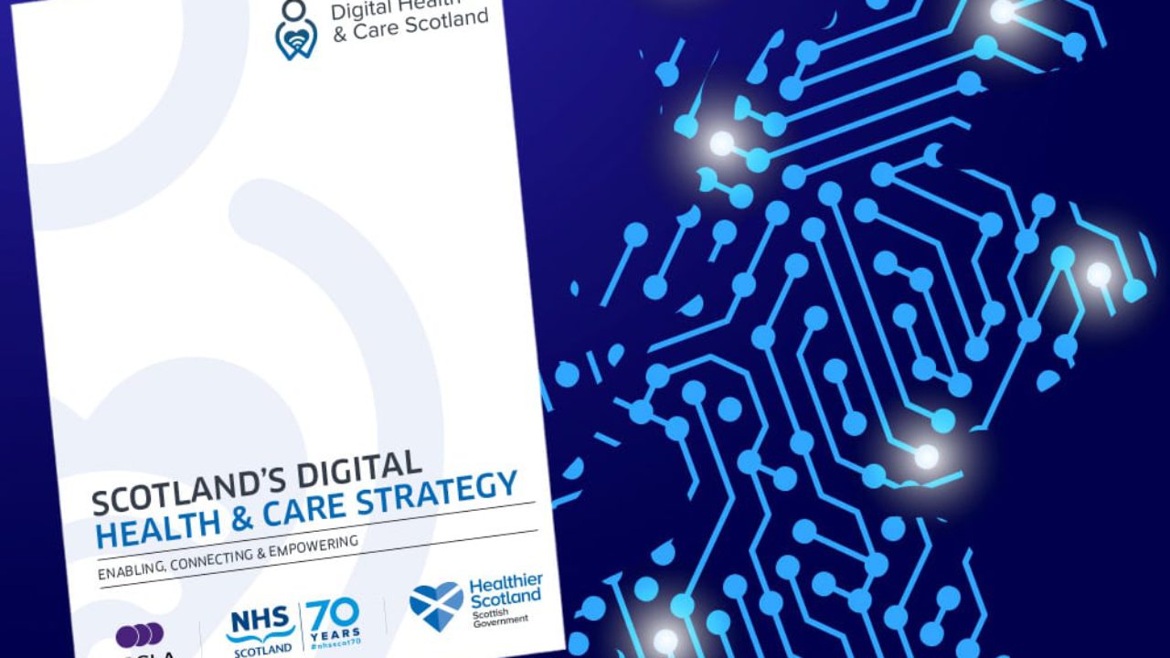 Front cover of the Scottish Government's Digital Health and Care Strategy