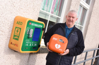 Pictured Community Choices funding will help Friends of Forth Valley First Responders install Public Access Defibrillators across the Council area.