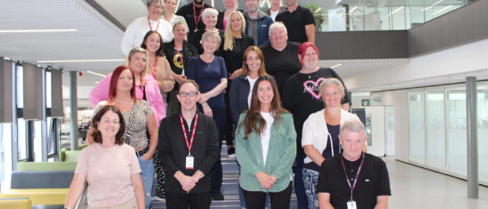 Group photo of staff taking part in mentorships to support students taking part in placements with local health and social care services.